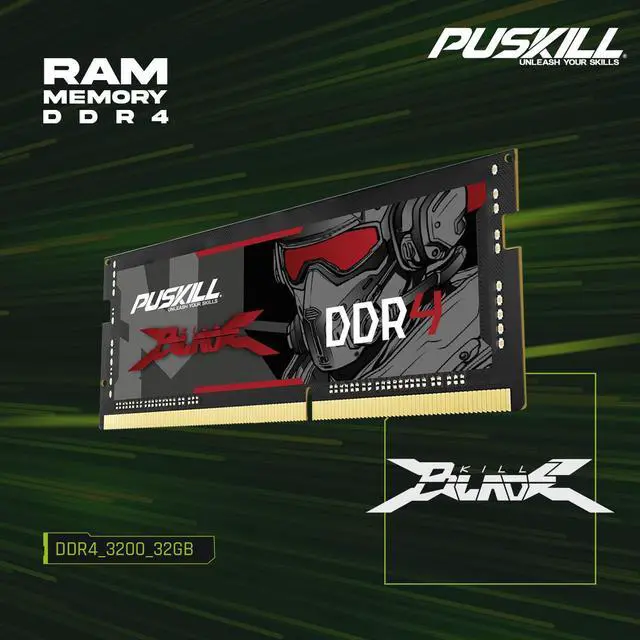 Alt view image 6 of 6 - PUSKILL DDR4 32GB 3200MHZ 1.2V 260-Pin Notebook Memory RAM