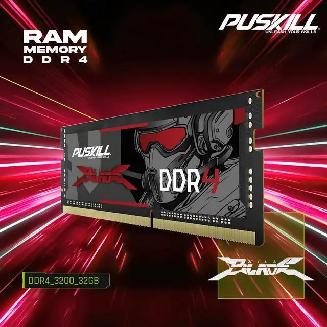 Alt view image 5 of 6 - PUSKILL DDR4 32GB 3200MHZ 1.2V 260-Pin Notebook Memory RAM