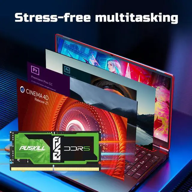 Alt view image 2 of 3 - PUSKILL Memoria Ram DDR5 32GB 4800MHz 1.1V 262-Pin Notebook Laptop SO-DIMM Memory