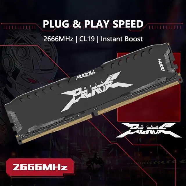 Alt view image 5 of 5 - PUSKILL Memória RAM DDR4 8GBx2 1.2V 2666MHz Desktop Computer UDIMM Cooling Vest Memory Memoria