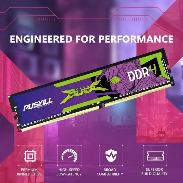 Alt view image 6 of 7 - PUSKILL 32GB Kit (2x16GB) DDR4 RAM 2666MHz PC4-21300 Desktop Memory, Non-ECC Unbuffered UDIMM 1.2V CL19 288-Pin, Dual Channel PC Computer Upgrade Module for Intel & AMD