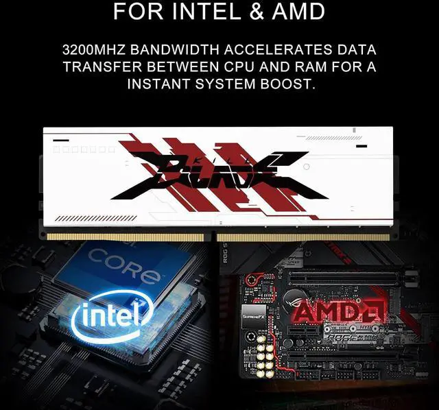 Alt view image 3 of 7 - PUSKILL 16GB Kit (2x8GB) DDR4 RAM 3200MHz PC4-25600 Desktop Memory with Aluminum Heat Sink, Non ECC No Buffer UDIMM 1.35V CL16 288 pin High Performance Gaming PC Upgrade Intel and AMD