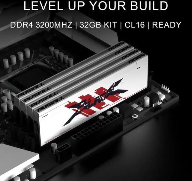 Alt view image 6 of 7 - PUSKILL 16GB Kit (2x8GB) DDR4 RAM 3200MHz PC4-25600 Desktop Memory with Aluminum Heat Sink, Non ECC No Buffer UDIMM 1.35V CL16 288 pin High Performance Gaming PC Upgrade Intel and AMD