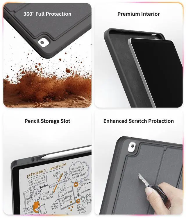 Alt view image 7 of 7 - EIP Bluetooth Keyboard Case for iPad 10.2 inch (7th/8th/9th Gen) & iPad Air 10.5 inch (3rd Gen), 10.2 "Magnetic Detachable Cover with Trackpad, 7-Color Backlit Keys, Slim Protective Smart Case