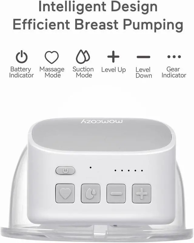 Alt view image 4 of 7 - Momcozy Double Wearable Breast Pumps, S9 Portable Electric Breast Pump 24mm Grey
