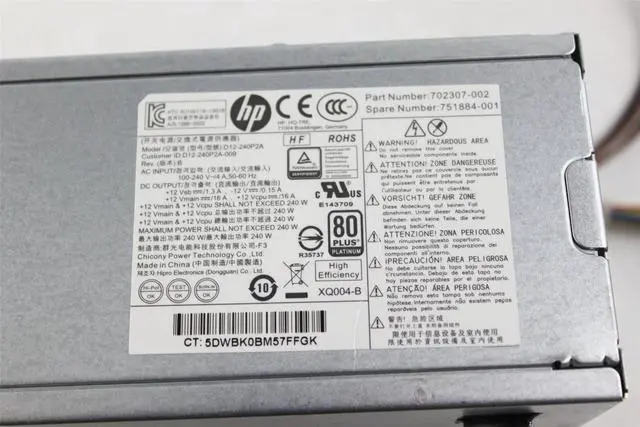 Alt view image 3 of 3 - HP EliteDesk 800 G1 Prodesk 400 600 G1 SFF Power Supply 702307-002 751884-001