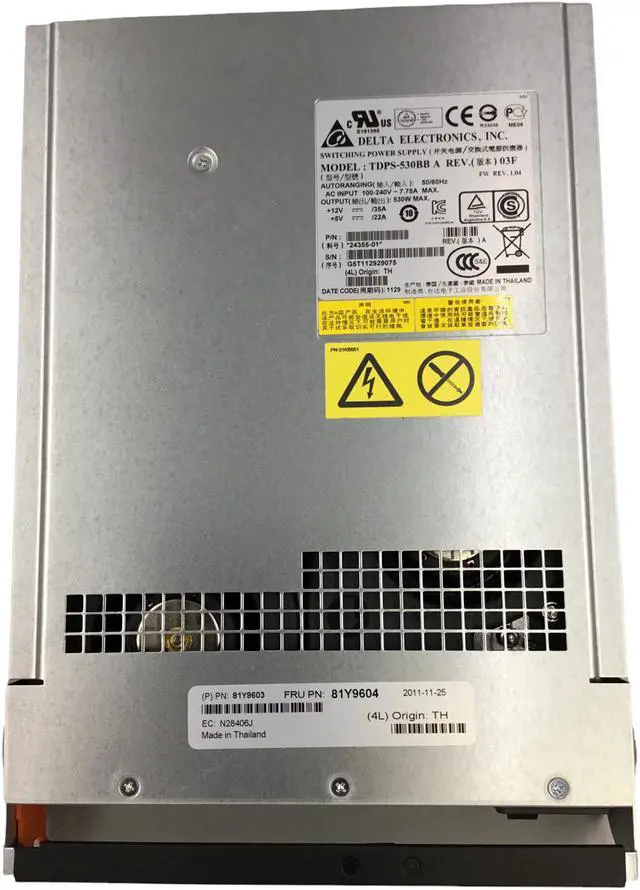 Alt view image 2 of 4 - Delta Electronics TDPS-530BB Power Supply 530W 81Y9604 81Y9603 24355-01