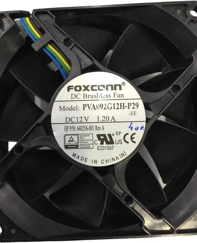 Alt view image 3 of 6 - HP 640256-001 Fan & Shroud Assembly Foxconn PVA092G12H-P29 DC12V, 1.2 4WIRE