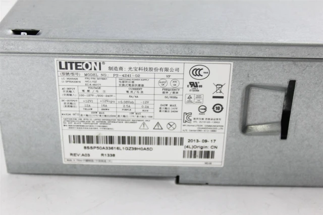 Alt view image 2 of 3 - IBM Lenovo ThinkCentre M78 M82 M92 SFF LiteOn PS-4241-02 240W 14-PIN Computer Power Supply 54Y8901