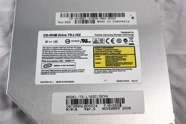 Alt view image 3 of 3 - Dell TS-L162 TS-L612C CD-ROM Optical Drive SATA FH618 0FH618
