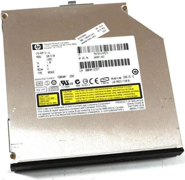 Alt view image 2 of 3 - HP GDR-D10N,DDU820A Workstation Business Notebook DVD-ROM  443902-001 445951-TC0
