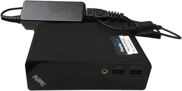 Alt view image 3 of 5 - Lenovo ThinkPad Basic DL3700-ESS Docking Station USB 3.0/ 03X6285 W/ADAPTER