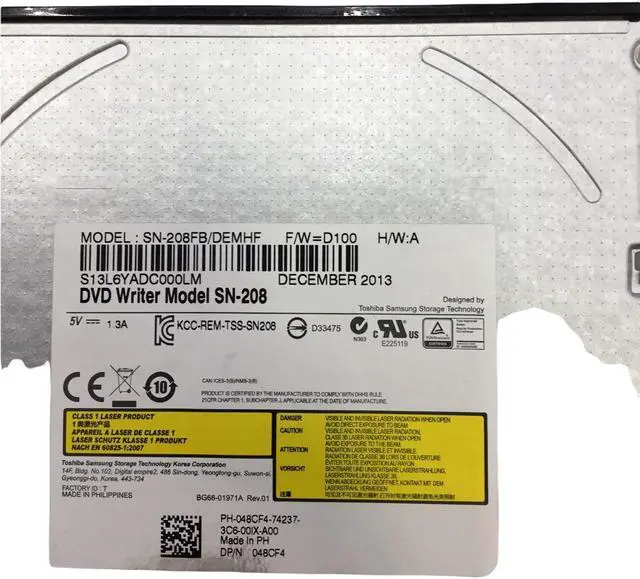 Alt view image 3 of 5 - Dell 48CF4 Internal DVD±RW DL SATA Drives Black SN-208FB/DEMHF