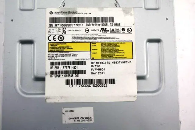 Alt view image 2 of 3 - HP TS-H653T / HPTHF CD-RW DVD±RW SATA Optical Drive 575781-501/575781-800
