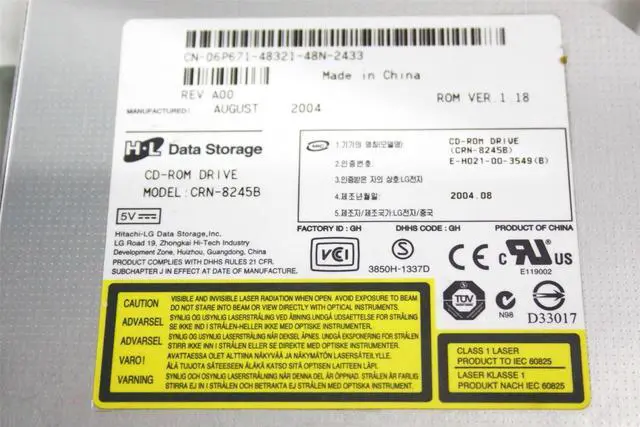 Alt view image 3 of 3 - Dell CRN-8245B CD-ROM Optical Drive 00R110 06P671 6P671 0R110