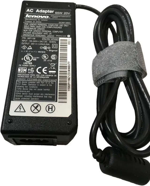 Alt view image 3 of 4 - Lenovo Laptop AC Power Adapter 65W 20V ThinkPad 92P1156 42T5282 42T4418