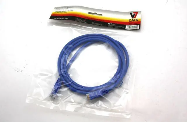 Main image of NEW V7 UTP CAT6 RJ45 M/M BLUE Patch Cable 5Ft/1.5M V7N2C6-05F-BLUS