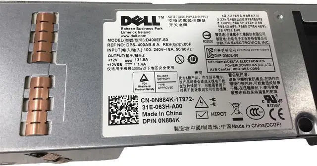 Alt view image 3 of 4 - Dell D400EF-S0 400W Power Supply PSU 0N884K N884K