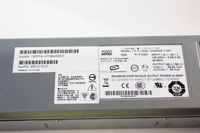 Alt view image 3 of 3 - SUN Oracle T2000 Server Astec DS450HE-3-001 450W POWER SUPPLY 300-2110-01