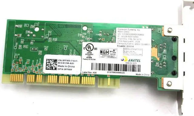 Alt view image 2 of 3 - Dell Optiplex 160 56k Low Profile Internal Modem Card FF959 0FF959 RD01-D850
