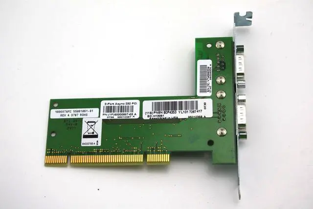 Alt view image 3 of 3 - IBM 2-Port Async Modem Card High Profile Adapter Card 64-bit RS6000 pSeries 80P4353 5723