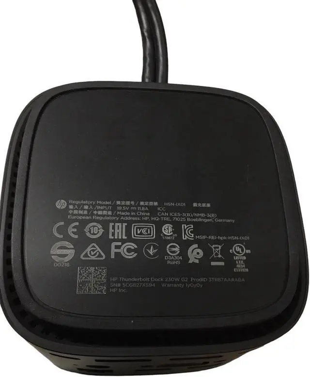 Alt view image 3 of 7 - HP Thunderbolt 120V G2 HSN-IXO1 Docking Station