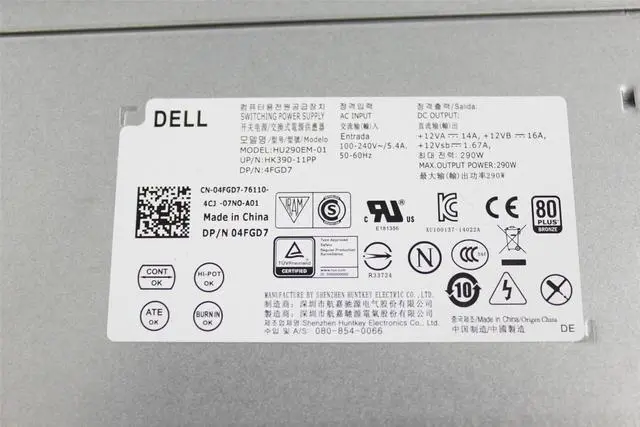 Alt view image 2 of 3 - Dell Optiplex 9020 7020 3020 Mini Tower AcBel AC290AM-00 290W 8-PIN Computer Power Supply N0KPM 0N0KPM