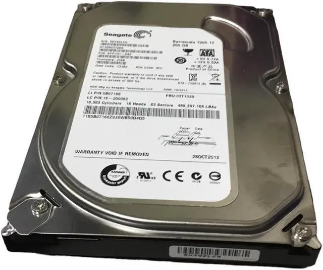 Main image of SEAGATE 9YP131-543 3.5" HARD DRIVE 250GB SATA ST3250312AS