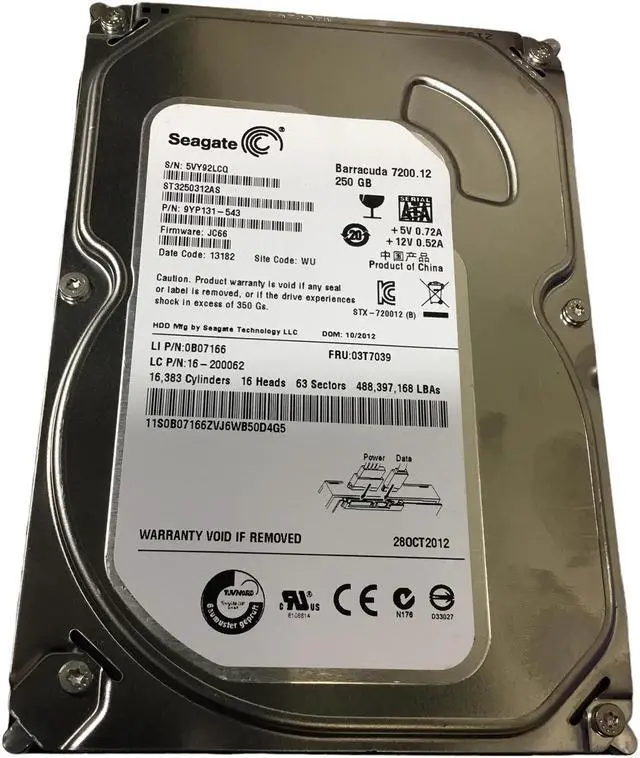 Alt view image 3 of 3 - SEAGATE 9YP131-543 3.5" HARD DRIVE 250GB SATA ST3250312AS