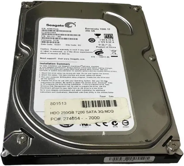 Alt view image 3 of 4 - HDD Hard Drive SATA Desktop 3.5" Seagate ST3250318AS 250GB 9SL131-302