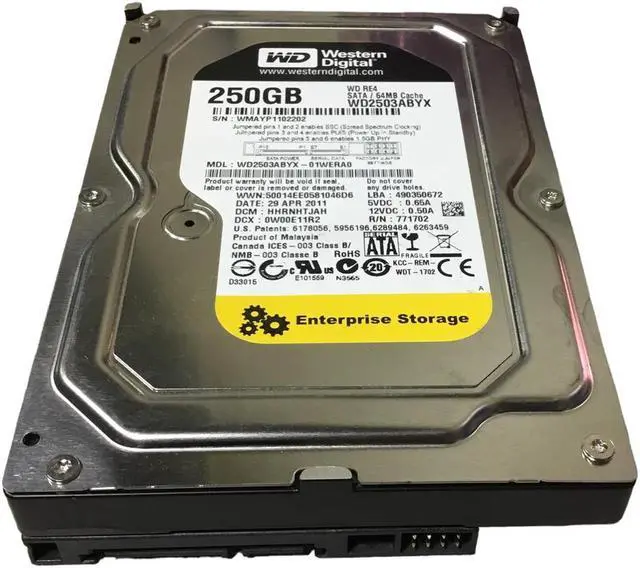 Alt view image 2 of 3 - Western Digital WD2503ABYX-01WERA0 250GB Sata Hard Drive DCM: HHRNHTJAH