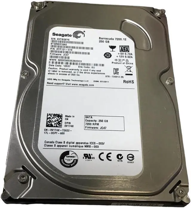 Alt view image 2 of 3 - SEAGATE DELL 0V174X V174X ST3250312AS 250GB 7200 SATA III 3.5" HARD DRIVE