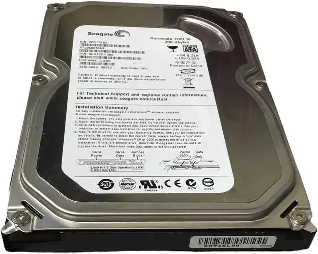 Main image of Seagate Barracuda 9EU132-305 250GB Desktop Hard Drive 3.5"