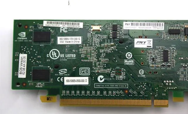 Alt view image 3 of 3 - PNY nVIDIA Quadro FX 370 PCI-e 2.0 Low Profile Video Card x16 256MB VCQFX370LP-PCIE-T