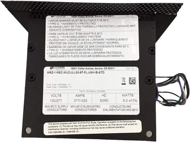 Alt view image 4 of 6 - Cooper Lighting MRZ-1-REC-MUD-2-L30-97-FL-UNV-B-STD 120/277V 50/60HZ 9.2W