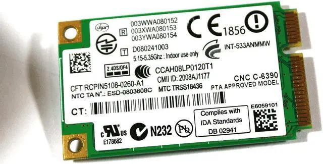 Main image of IBM Thinkpad X200 T400 Intel Wireless Card Laptop WiFi 533AN MMW 5300 43Y6495