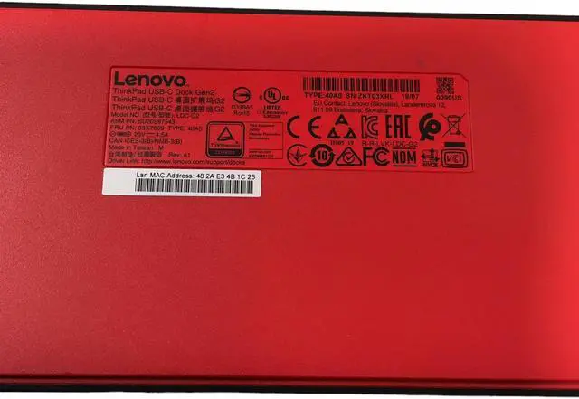 Alt view image 4 of 5 - Lenovo ThinkPad Hybrid LDC-G2 USB-C Dock Gen2 Type 40AS FRU PN: 03X7609