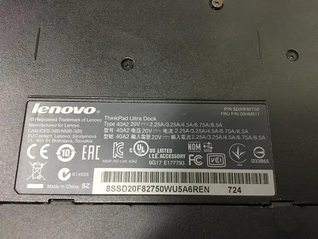 Alt view image 5 of 7 - Lenovo Thinkpad 40A2 Docking Station Ultra Dock W/Keys 00HM917, SD20F82750