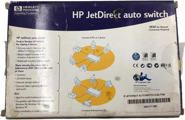 Alt view image 3 of 7 - HP JetDirect 5183-7768 4-Devices Auto Switch J4154A share printer : 088698785270