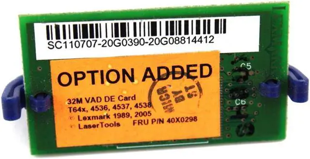 Alt view image 2 of 3 - Lexmark T64x 4536 4537 4538 VAD DE Card 32M 40X0298 20G0390