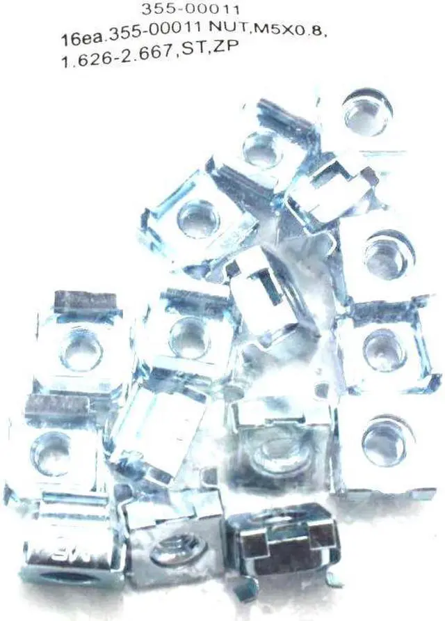 Main image of 113-00068 Server Hardware Pack of 16 NUTS, M5X0.8, 1.626-2.667, ST,ZP 355-00011