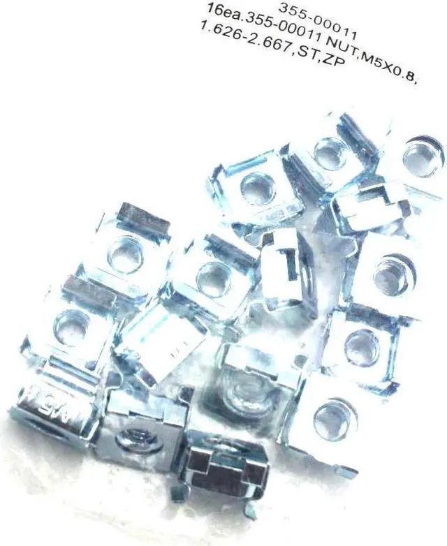 Alt view image 2 of 3 - 113-00068 Server Hardware Pack of 16 NUTS, M5X0.8, 1.626-2.667, ST,ZP 355-00011