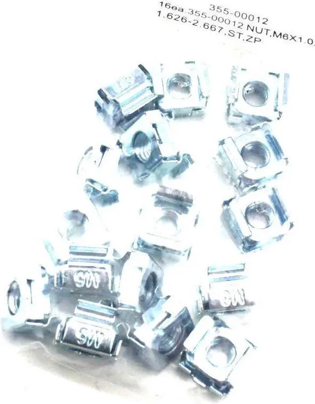 Alt view image 2 of 3 - Genuine Server Hardware Pack of 16 NUTS, M6X1.0, 1.626-2667, ST,ZP 355-00012