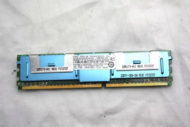Alt view image 2 of 3 - HP Server Memory 1GB DDR2 2RX8 666GHz ECC 240 Pin C0XYDL7 PC2-5300F-555-11-B0 398706-051