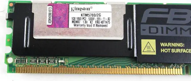 Alt view image 2 of 3 - LOT-OF-2 IBM Kingston KTM5780/2G 1GB DDR2 240-PIN Ram Stick PC2-5300S 40T1475