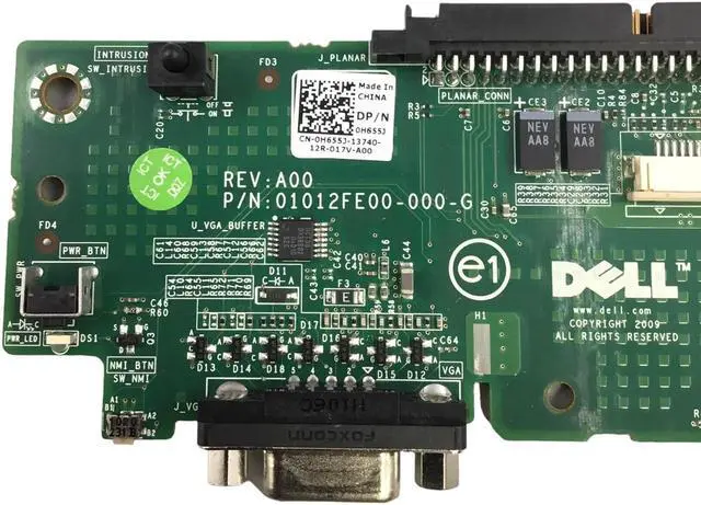 Alt view image 3 of 5 - Dell PowerEdge R510 Front USB VGA LCD Panel Board 0H655J