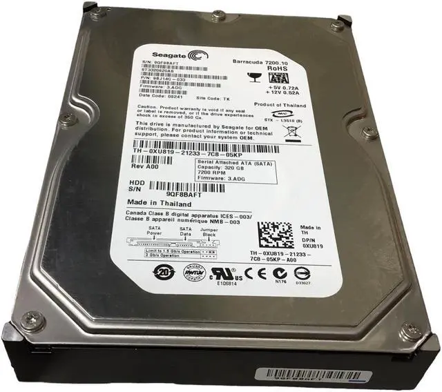 Alt view image 2 of 4 - Seagate 320GB 3.5" HDD SATA ST332060AS 9BJ14G-033 3ADG