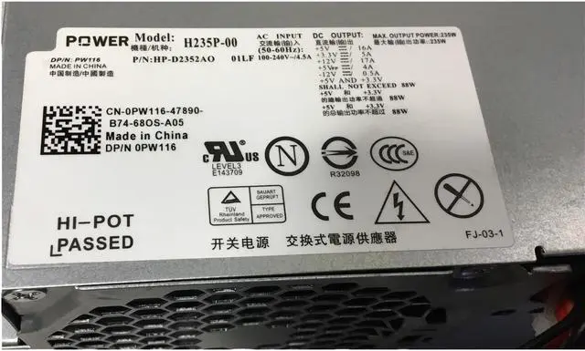 Alt view image 5 of 5 - Dell Optiplex 235W Power Supply 0PW116 VP-09500053-100 F235E-00 PW116
