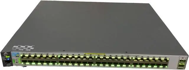 Main image of HP J9853A 2530-48G POE+ -2SFP+ 48 Port Gigabit PoE 2 SFP 10G Network Switch,"Little bit damaged"