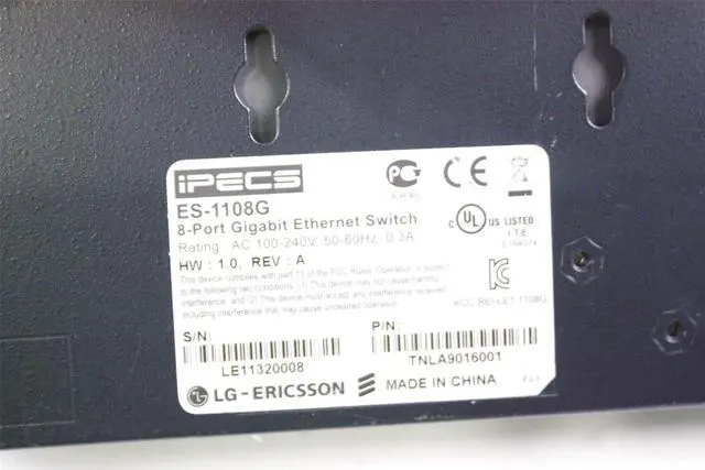 Alt view image 4 of 4 - LG Ericsson iPECS ES-1108G 8-Port Ethernet Switch TNLA9016001